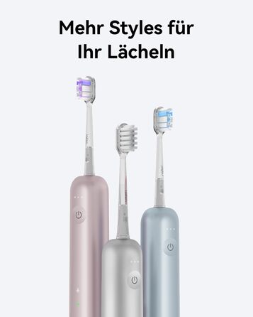Електрична звукова зубна щітка Laifen Wave з 3 насадками, IPX7, USB, для дорослих (Алюміній, Рожевий/Блакитний)
