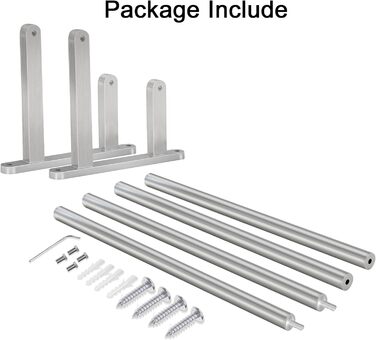Тримач для рушників на стіну, 60 см, нержавіюча сталь, для ванної, спальні, кухні, щіткова нікель