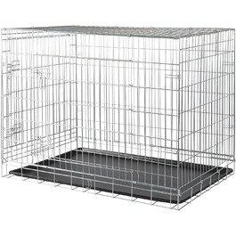 Тріксі переносна будка для собак Home – XL: 116 × 86 × 77 см – складана переноска з 2 дверцятами та надійними засувами, зцинкована транспортна переноска зі стабільною піддоном для дому та подорожей – 3926 L 79 x B 15 x H 118 см срібна