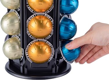 Тримач для капсул Vertuo: органайзер для 50+ капсул Nespresso Vertuo, чорний металевий, стандартний