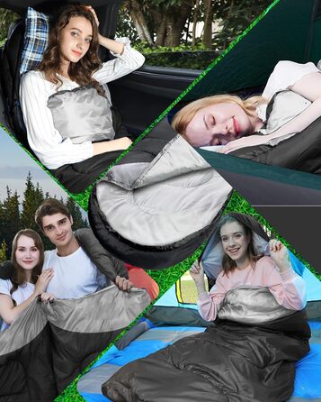 Спальний мішок 3-4 сезони, водонепроникний, ультралегкий, 220*75см (чорний) - для кемпінгу, подорожей, походів