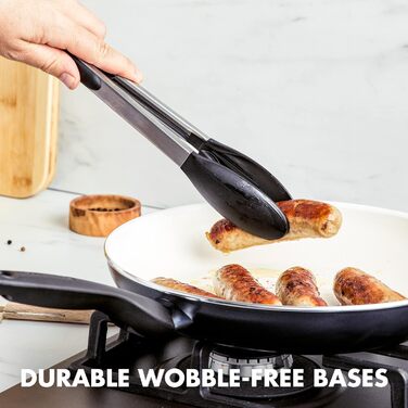 Набір сковорідок GreenPan Rio з антипригарним покриттям CeramTec, 2 шт (20 см та 26 см), без PFAS, Cool-Touch ручка, термостійкі до 160°C, придатні для миття в посудомийній машині, чорні та кремові