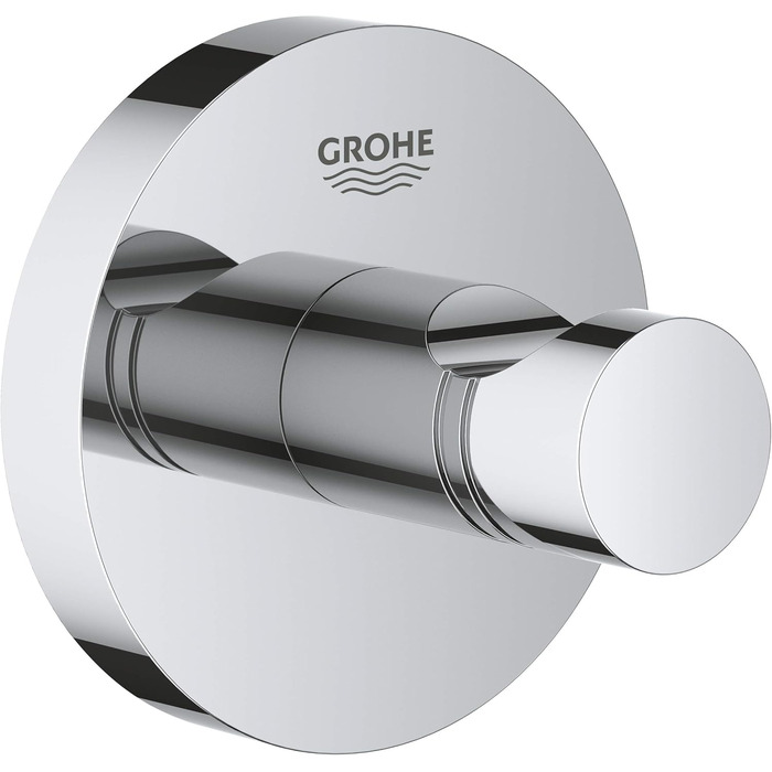 GROHE Essentials | Bathroom Accessories - Toilet Brush Set | 40374001 & Essentials | Bathroom Accessories - Bathrobe Hook | chrome | 40364001