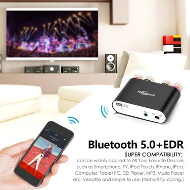 Nobsound NS-10G PRO стерео підсилювач Hi-Fi DSP 2x100Вт, Bluetooth 5.0, 2-канальний міні аудіо підсилювач для домашніх колонок, цифровий, чорний, з блоком живлення