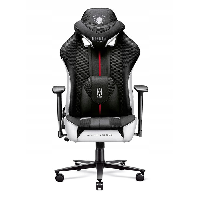 Ігрове крісло Diablo Chairs X-Player 2.0, тканина, чорно-сіре