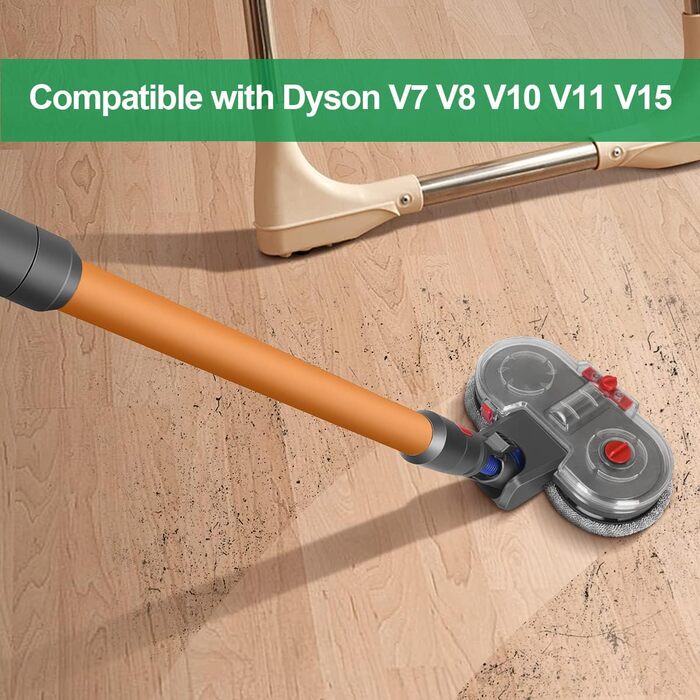 Насадка для пилососа Dyson V15/V11/V10/V8/V7 Jajadeal: електричний миючий моп з баком та змінними мікрофібрами (12 шт.)