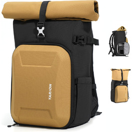 Рюкзак для камери TARION Rolltop: професійний фоторюкзак з жорсткою оболонкою, відділенням для 16-дюймового ноутбука, сумісний з DSLR/SLR камерами, об'єктивами та штативом, колір золотий