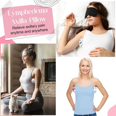 Juexica 4 Pack Lymph Edema Axilla Mastectomy Pillow Cotton Post-Breast Surgery Recovery Breast Pillow for Sleeping, Mastectomy, Armpit Pain Relief (Flower)