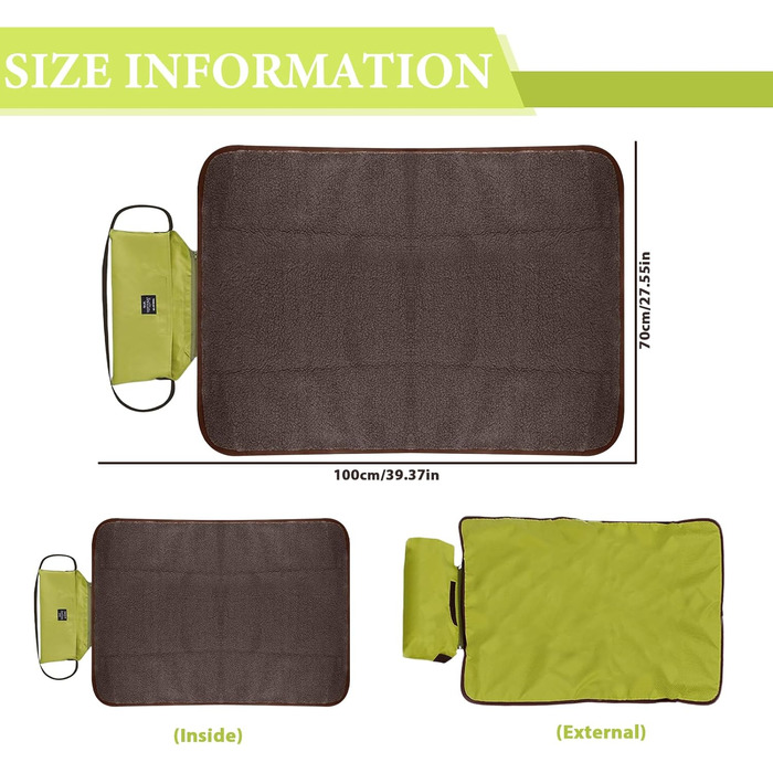 Складана водонепроникна ковдра для собак на прогулянку - килимок для собак Outdoor, 100 x 70 см, нековзний - ковдра для домашніх тварин, собак, цуценят, котів