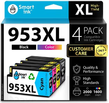 Комплект картриджів Smart Ink для HP 953XL (чорний, блакитний, пурпуровий, жовтий) з чипом для Officejet Pro 7720, 7730, 7740, 8210, 8218, 8710, 8715, 8718, 8720