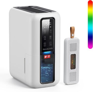 Електричний осушувач повітря NovaLivin з резервуаром 2L та регулюванням вологості | Для ванної, спальні, шафи
