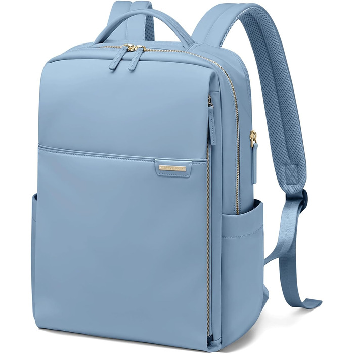 Рюкзак для ноутбука 16 дюймів, водонепроникний, для чоловіків та жінок, ідеальний для роботи, навчання, подорожей та велосипеда (Nebelblau, 16 дюймів)