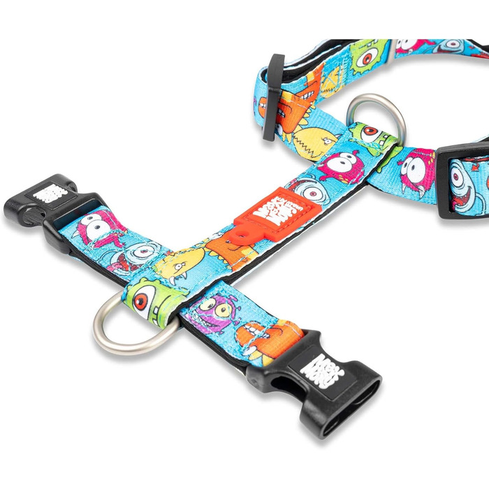 Нашийник для собак Max & Molly H-подібної форми, Ultrabequemes Geschirr Hund, Neopren, середній, Little Monsters/M, з підкладкою, безпечний, ультралегкий, комфортний для вашого вірного друга