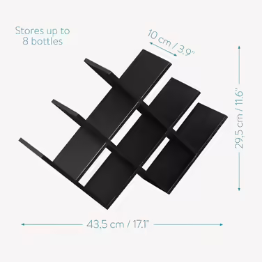 Navaris Wine Rack Bottle Rack Wine Stand made of Bamboo - 43.5x10x29.5cm Wine Rack for Bottles - Wooden Bottle Holder for 8 Bottles