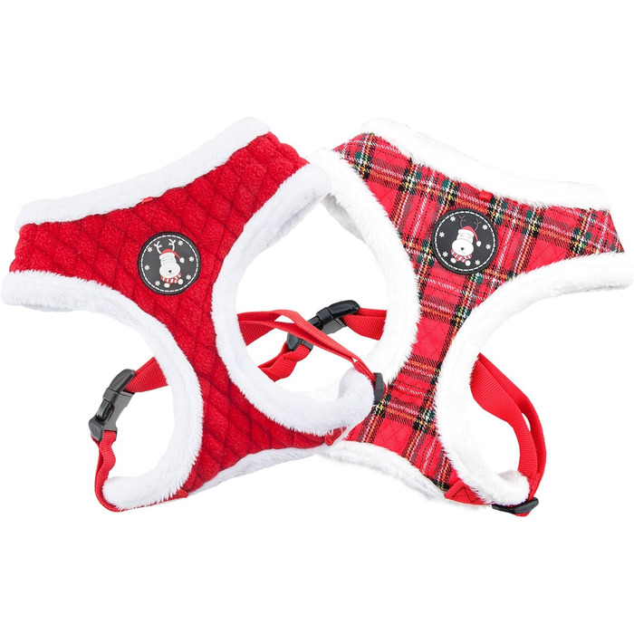 Шлейка для собак Puppia Blitzen, червоно-біла клітинка, L. М'яка шлейка для собак маленьких та середніх порід, Puppia PAQD-AC1470