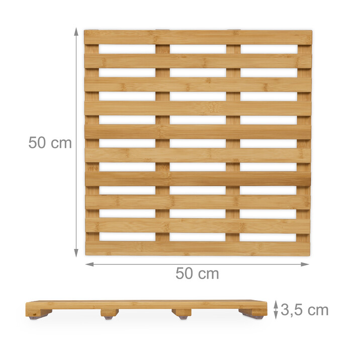 Relaxdays Bamboo Bath Mat