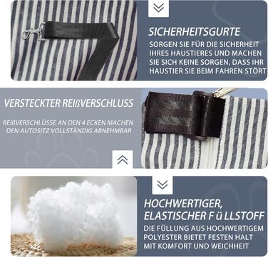 Автокрісло для собак великих та середніх порід, 110 x 45 x 55 см, практичне автобокc для собак