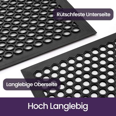 Килимок для дому та вулиці DEXI, 60x90 см, колір вугільний, антиковзаючий, водонепроникний