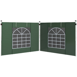 Outsunny 2-Piece Side Panels for Gazebo 3x3/3x6 m, Side Wall with Window and Velcro Closure, Waterproof Side Walls Made of Oxford Fabric, as Wind and Privacy Barrier for Party Tent, Green | Aosom