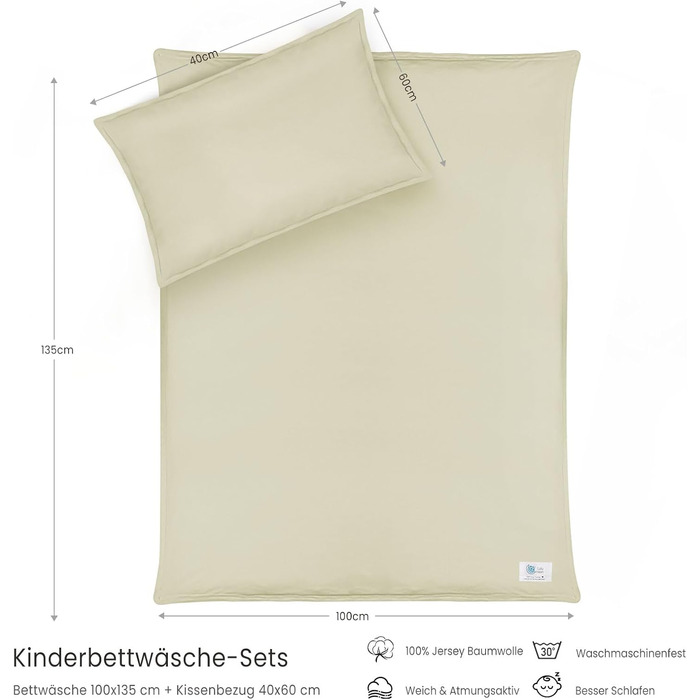 Бетліня для дітей Lulumoon з мусліну 100x135 см: комплект простирадла 100x135 + наволочка 40x60 см з бавовни Oeko-TEX Standard – легка та комфортна постільна білизна для малюків