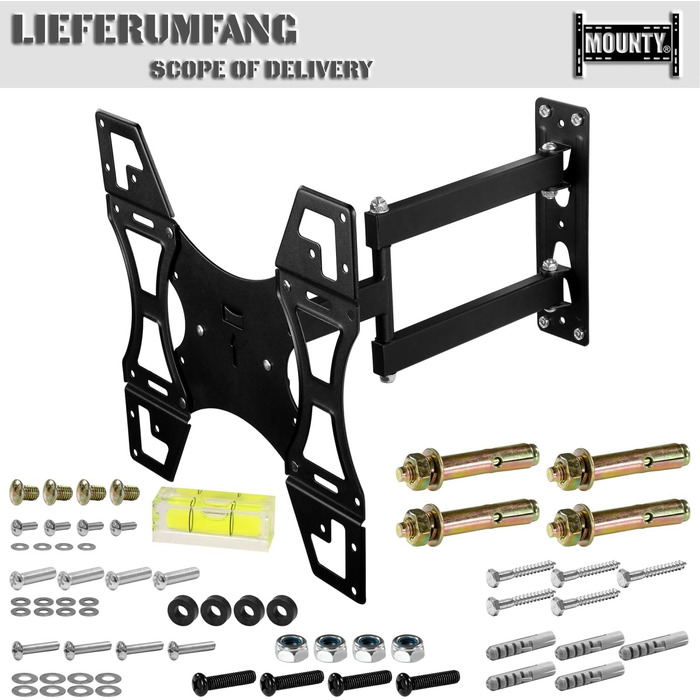 Кріплення для телевізора MOUNTY, поворотне, до 80 кг, VESA до 600x400 мм, MY173