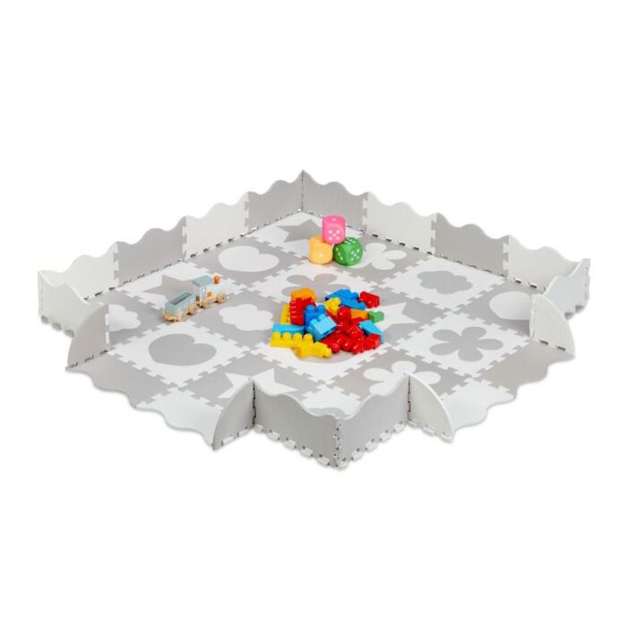 Relaxdays 52-piece puzzle mat with border and designs