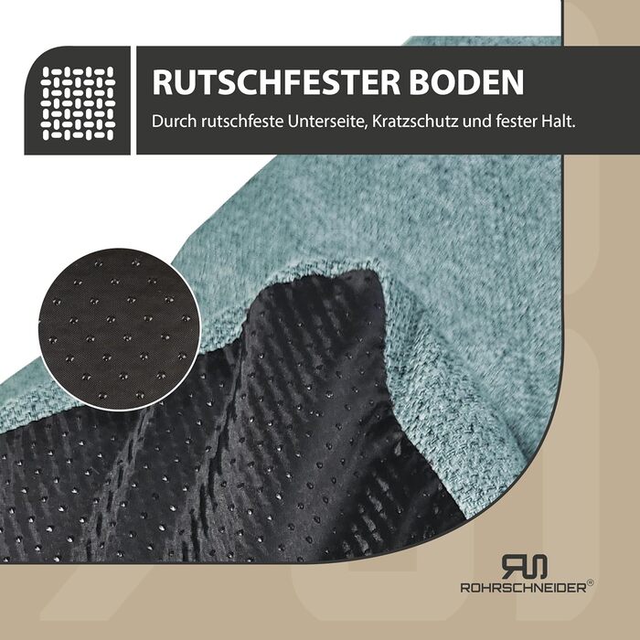 Лежанка для собак Rohrschneider, Made in EU, з антиковзким покриттям, міцна, для собак маленьких, середніх та великих порід, також для котів, з мискою, розмір 2 (тюрквіс), 120 x 75 x 7 см