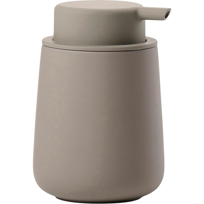 Zone Denmark Nova One Soap Dispenser for Bathroom, Dispenser made of ceramic for hand soap/liquid soap, Diameter 8 cm, Height 11.5 cm, Capacity 250 ml, Taupe
