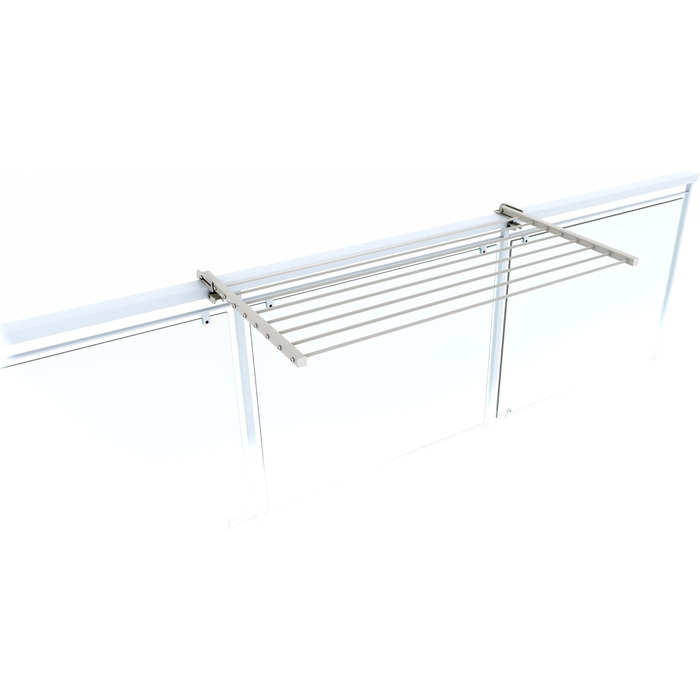 Сушарка для білизни Foxydry Duo для балкона, тераси та перил, біла, 102 см, нержавіюча сталь/алюміній