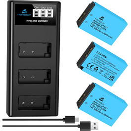 Набір акумуляторів Homesuit LP-E17 1400mAh 3шт. та зарядний пристрій LCD з USB для Canon EOS Rebel SL3, SL2, T8i, T7i, T6i, T6s, RP, M3, M5, M6, 200D, 77D, 750D, 760D, 800D, 8000D та інші моделі Canon