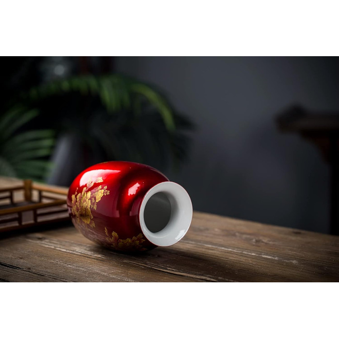 Керамічна ваза ручної роботи з маком, 23 см - декор для дому та весілля