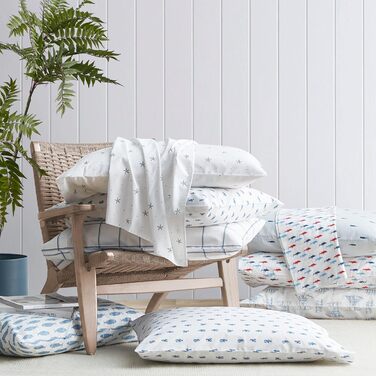 Nautica Coastal Cotton Percale Sheet Set, Twin, blue, blue, Queen