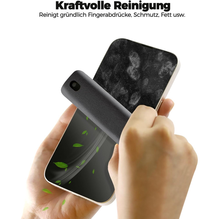 Набір для чищення екрану: 2 шт. для iPhone, монітора, планшета, телефону + щітка (сірий + рожевий) (сірий + кремовий) 10 мл