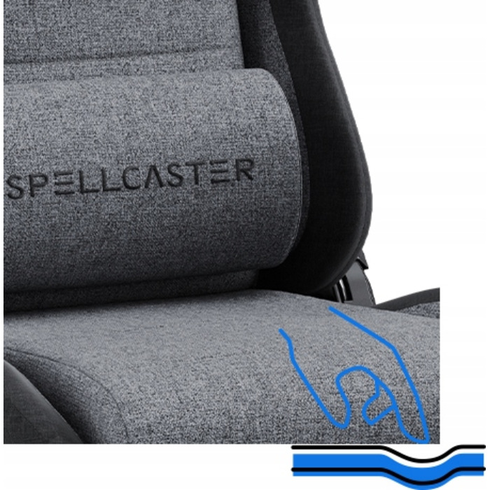 Ігрове крісло Sense7 Spellcaster FUKU, тканина, чорно-сіре