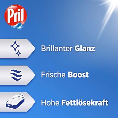 Засіб для миття посуду Pril Kraft Gel Power & Perlen, висока жиророзчинна здатність, 450 мл (набір 4 шт)