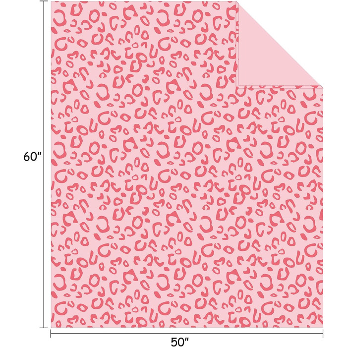 Плед з флісу FY Fiber House: теплий, м'який, 130x150 см, Leopard (коричневий, рожевий)