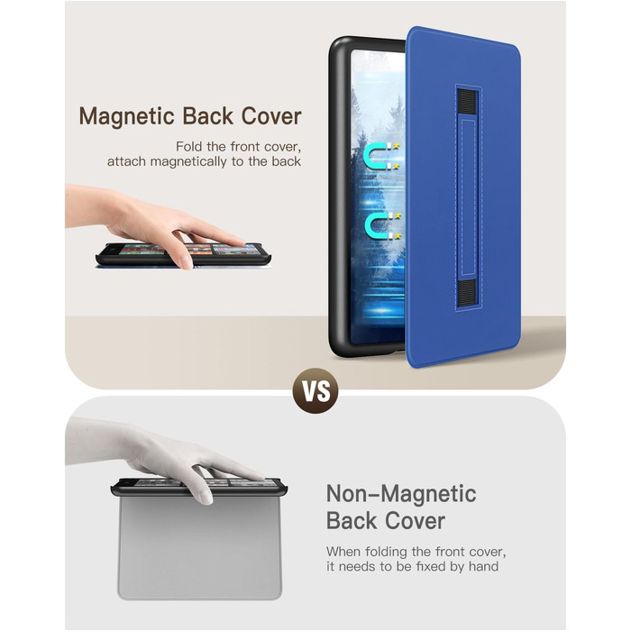 Чохол MoKo для Kindle Paperwhite (12-те покоління, 2024) та Kindle Colorsoft Signature Edition (2024), з регульованою підставкою та функцією авто-ввімкнення/вимкнення, Agave Grün (сірий ліс)