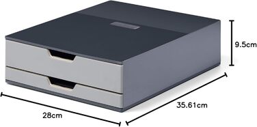 Скринька для кави та чаю Durable (2 шухляди, антрацит) 338358 - Скринька для кавової станції/офісу