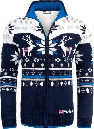 Чоловіча в'язана куртка Nebulus SVERRE, тепла та практична, колір Navy-offwhite