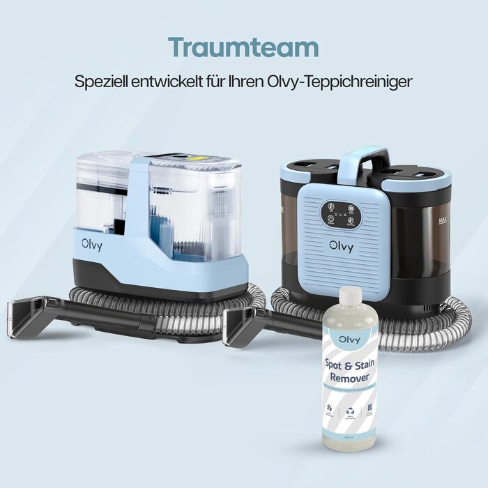 Olvy Teppichreiniger PRO: Професійний мийник килимів та м'яких меблів з парою (100°C) – 1650W. Включає засіб для чищення. Підходить для килимів, диванів, матраців.