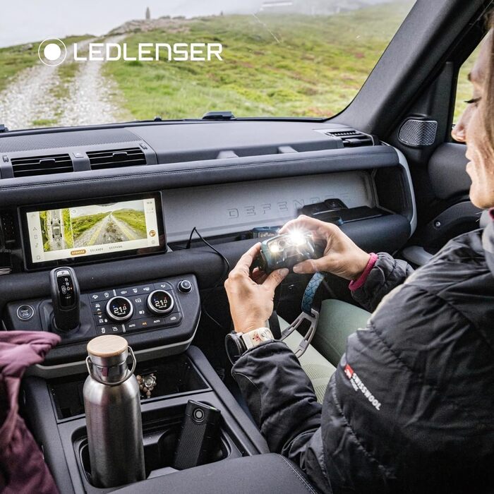 Ліхтар налобний Ledlenser HF8R Core, 2000 лм, LED, акумуляторний, водонепроникний IP68, з червоним світлом, для туризму, зелений