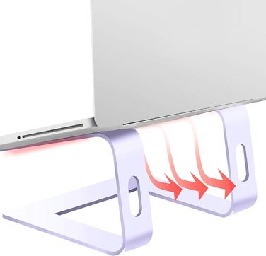 Підставка для ноутбука Orionstar: ергономічна алюмінієва підставка з вентиляцією, сумісна з MacBook, Samsung, 10-15.6 дюймів, сіра (фіолетова)