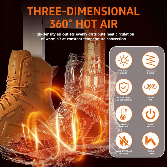 Електричний сушильник для взуття Schuhtrockner на 2 пари з таймером та UV-лампою, для футболок та лижних черевиків, білий