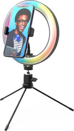 DIGIPOWER 11' кільцева лампа з регулюванням висоти (58-168 см), 3 режими освітлення, 10 рівнів яскравості, тримач для телефону (iOS/Android), для макіяжу, YouTube, TikTok та Vlogging. Кільцева лампа 11' (10' RGB кільцева лампа зі штативом)