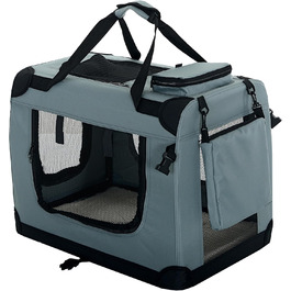 Транспортна переноска для собак і котів PET VIOLET, сіра, 62x42x44 см (L 70 x B 52 x H 50 см)