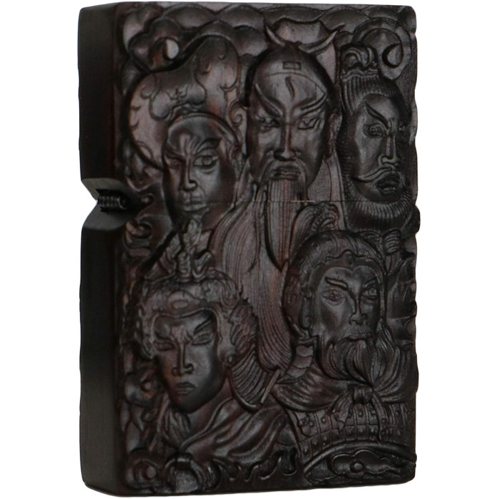 Запальничка для Zippo, набір, натуральне ебенове дерево, різьблена, чорна