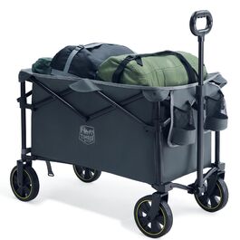 Універсальний складаний візок Timber Ridge Bollerwagen 200L з підсклянником, регульованою ручкою, для пляжу, кемпінгу, саду, максимальне навантаження 150 кг (Сірий)