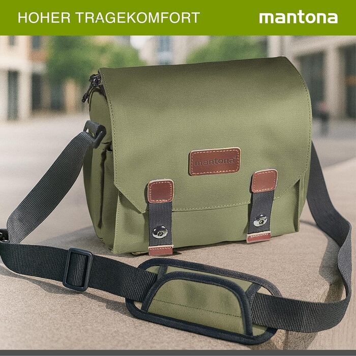 Сумка для фотоапарата Mantona Milano Vintage (оливково-зелена, маленька) для DSLR та бездзеркальних камер + аксесуари