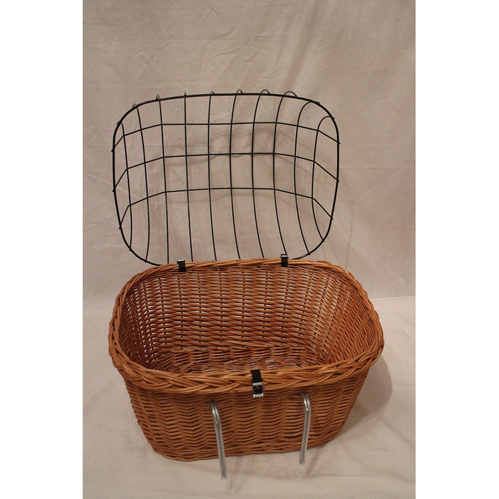 Корзина для собак на кермо велосипеда з ротангу з металевою сіткою та подушкою XL або XXL. Ротангкова корзина для собак, корзина на кермо, кошик для покупок (XL з подушкою) (XL без подушки)