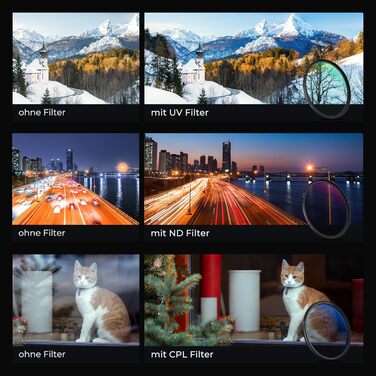 Набір фільтрів K&F Concept 62mm: UV, CPL, ND4 (Nano-Klear)